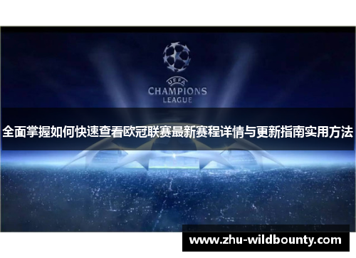 全面掌握如何快速查看欧冠联赛最新赛程详情与更新指南实用方法